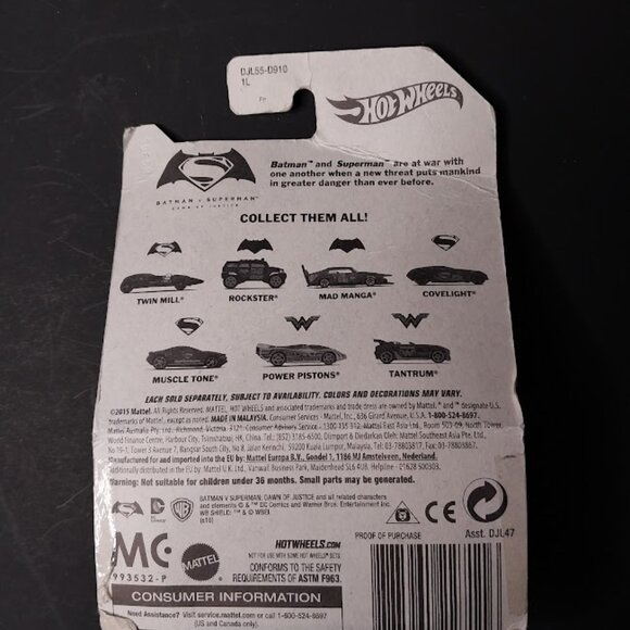 Hot Wheels Batman Vs Superman Rockster 2/7 2015 BLACK - Picture 5 of 5